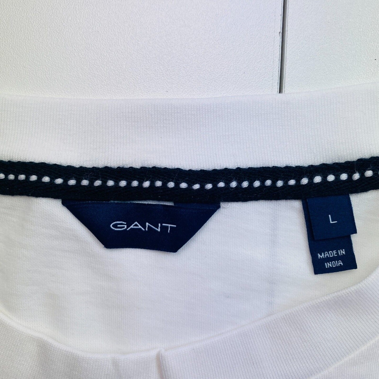 GANT Women White Tag SS Crew Neck T Shirt Size L