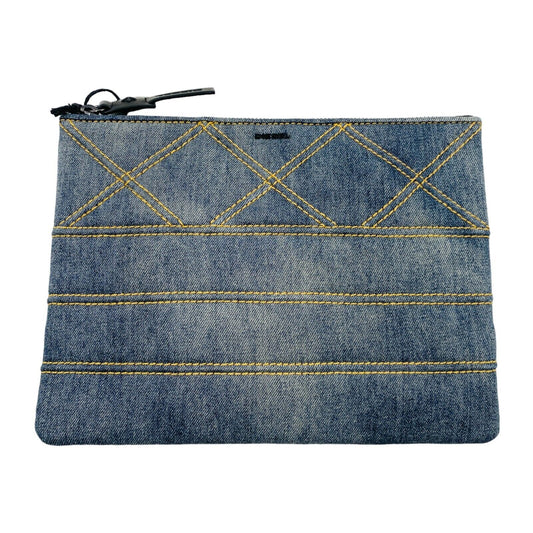 DIESEL Blue Cotton Denim Jeans Tablet Documents Case Bag