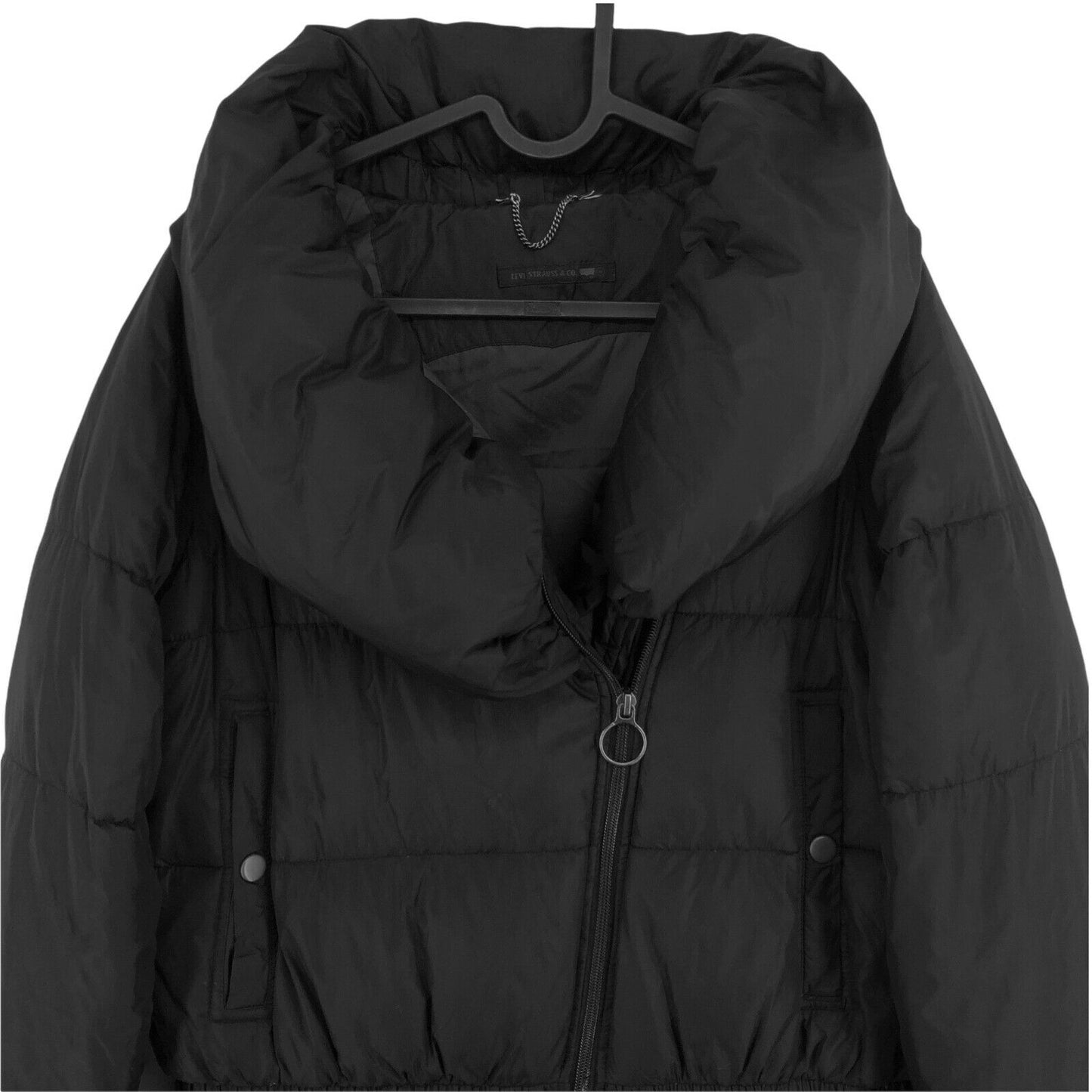 Levi`s Black Padded Down Puffer Jacket Coat Size M