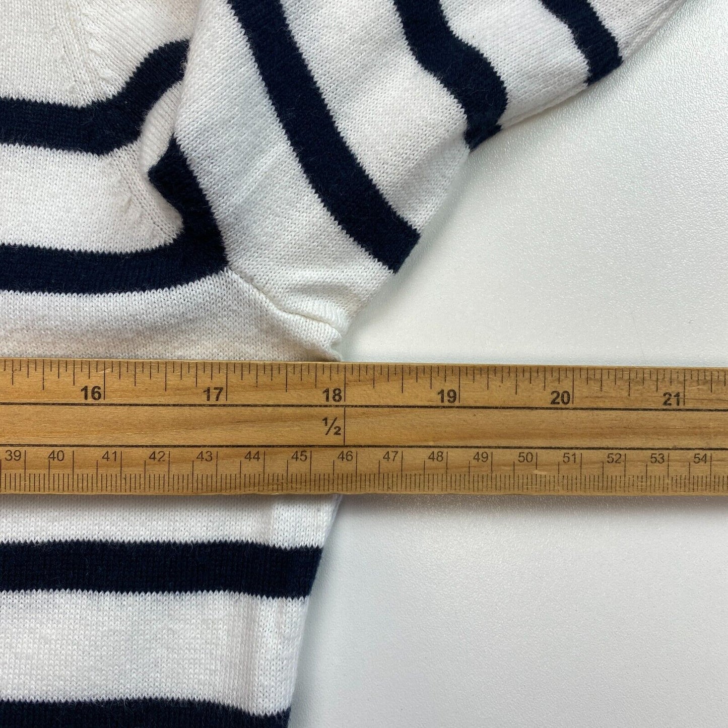 GANT White Striped Crew Neck Sweater Jumper Size S