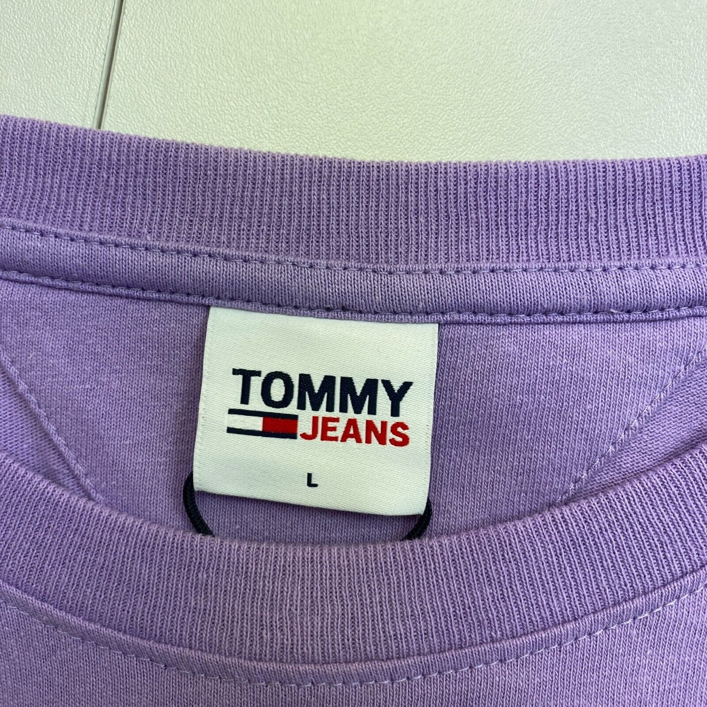 TOMMY HILFIGER Jeans Purple Crop Elastic Unitees T-shirt à manches longues Taille L