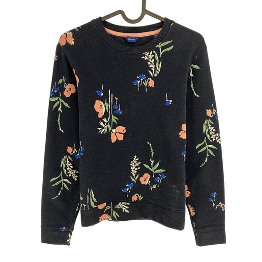 GANT Navy Blue Floral Print Crew Neck Sweater Jumper Size XS