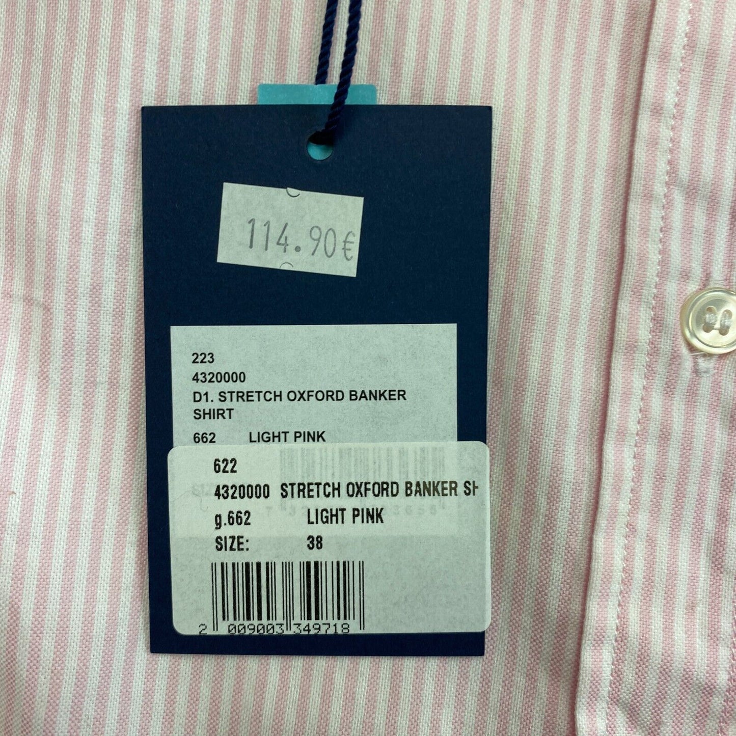 GANT Rosa Stretch Oxford Banker Streifenhemd Größe EU 38 UK 10 US 8