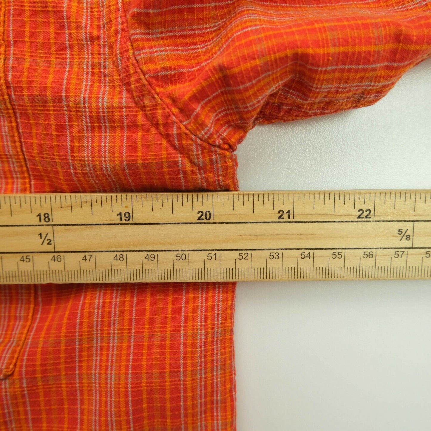 The North Face Orange Check Print Short Sleeves Shirt Size S