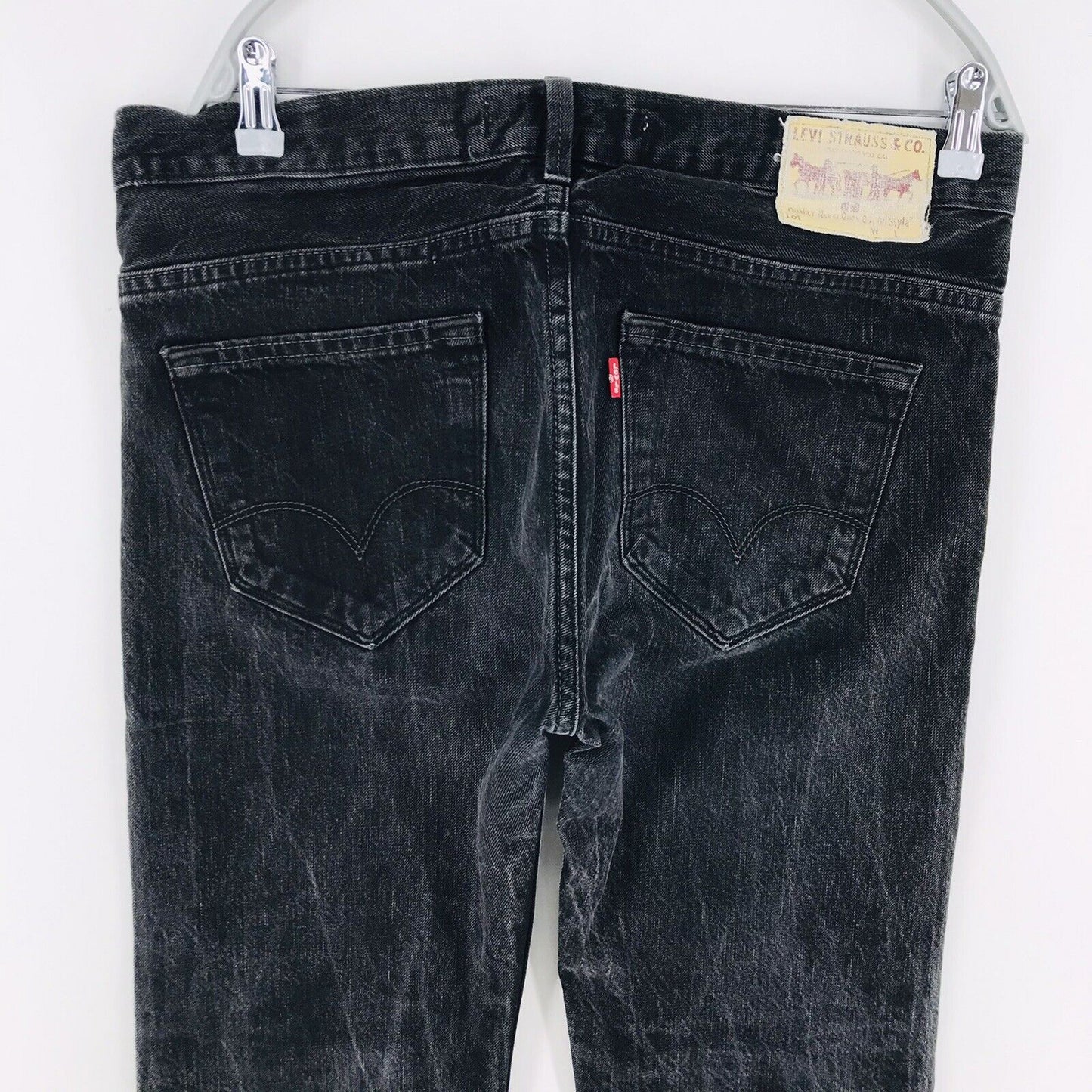 Vintage Levi's 504 Dark Grey Regular Straight Fit Jeans Size W32 L32