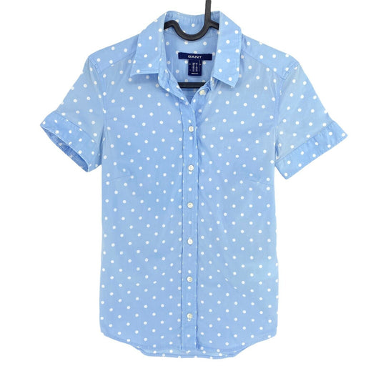 GANT Chemise à manches courtes à pois bleu clair Taille EU 32 UK 6 US 2