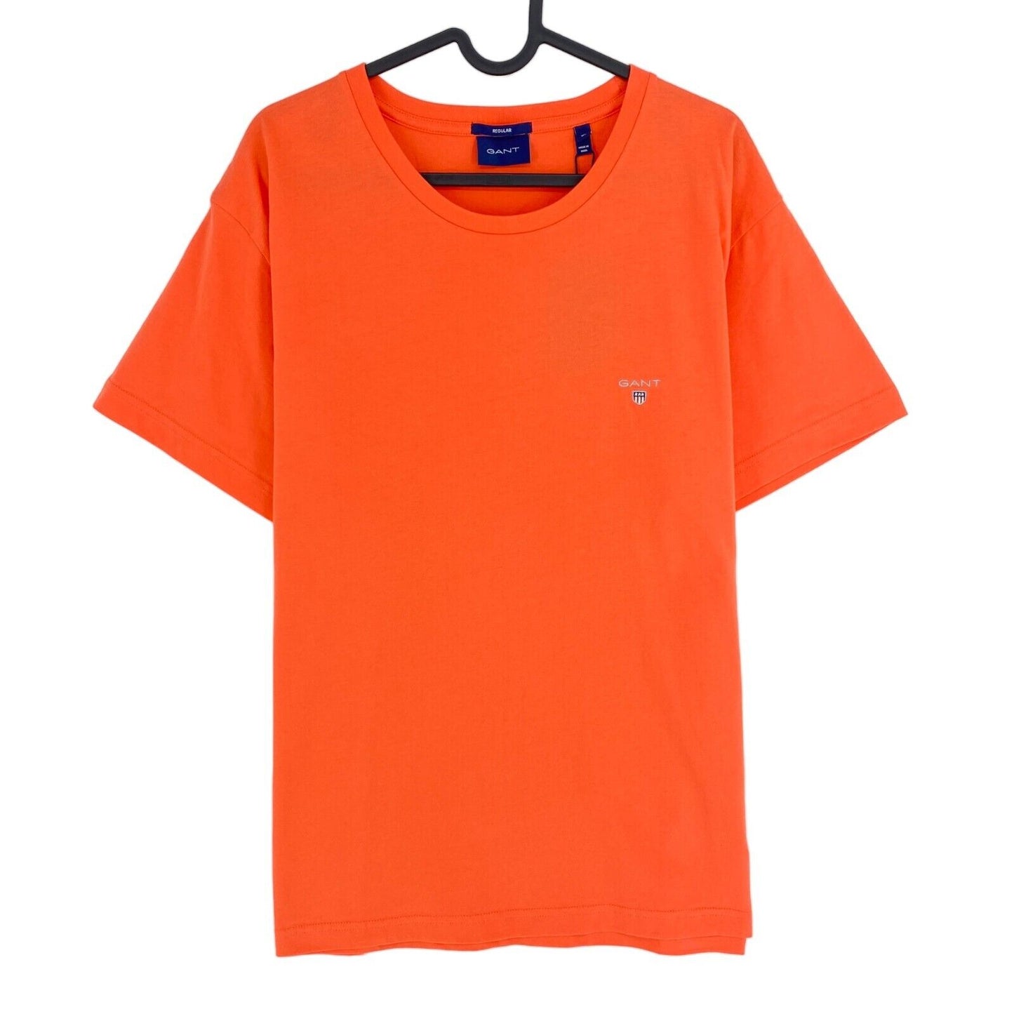 GANT Pink Orange Original Regular Fit T-Shirt mit Rundhalsausschnitt, Größe XL