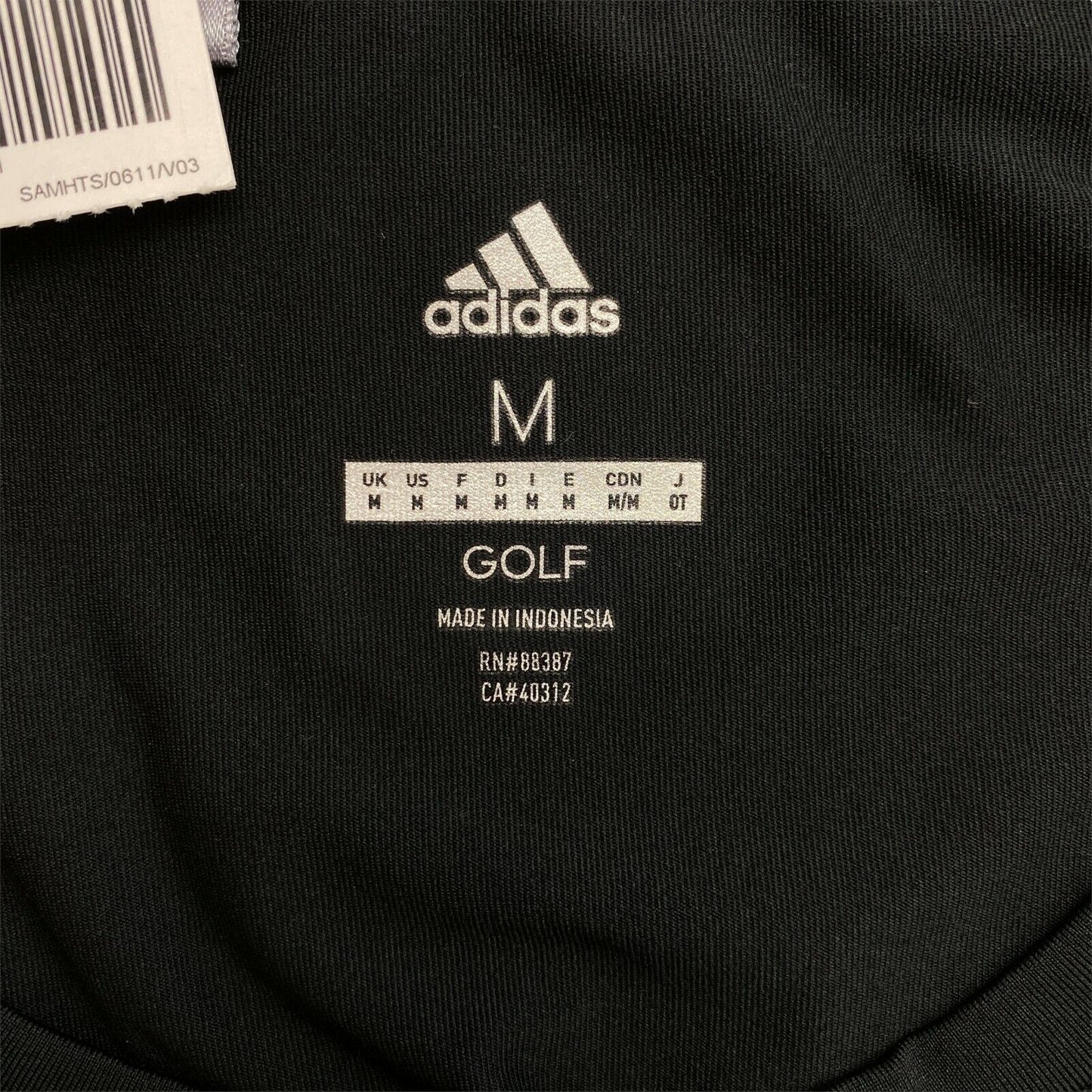 Adidas Golf T-Shirt mit Rundhalsausschnitt und langen Ärmeln, schwarz, LSF 50, Basisschicht, Größe M