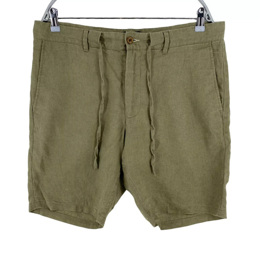 GANT Mens Green Linen Relaxed Chino Shorts Size L