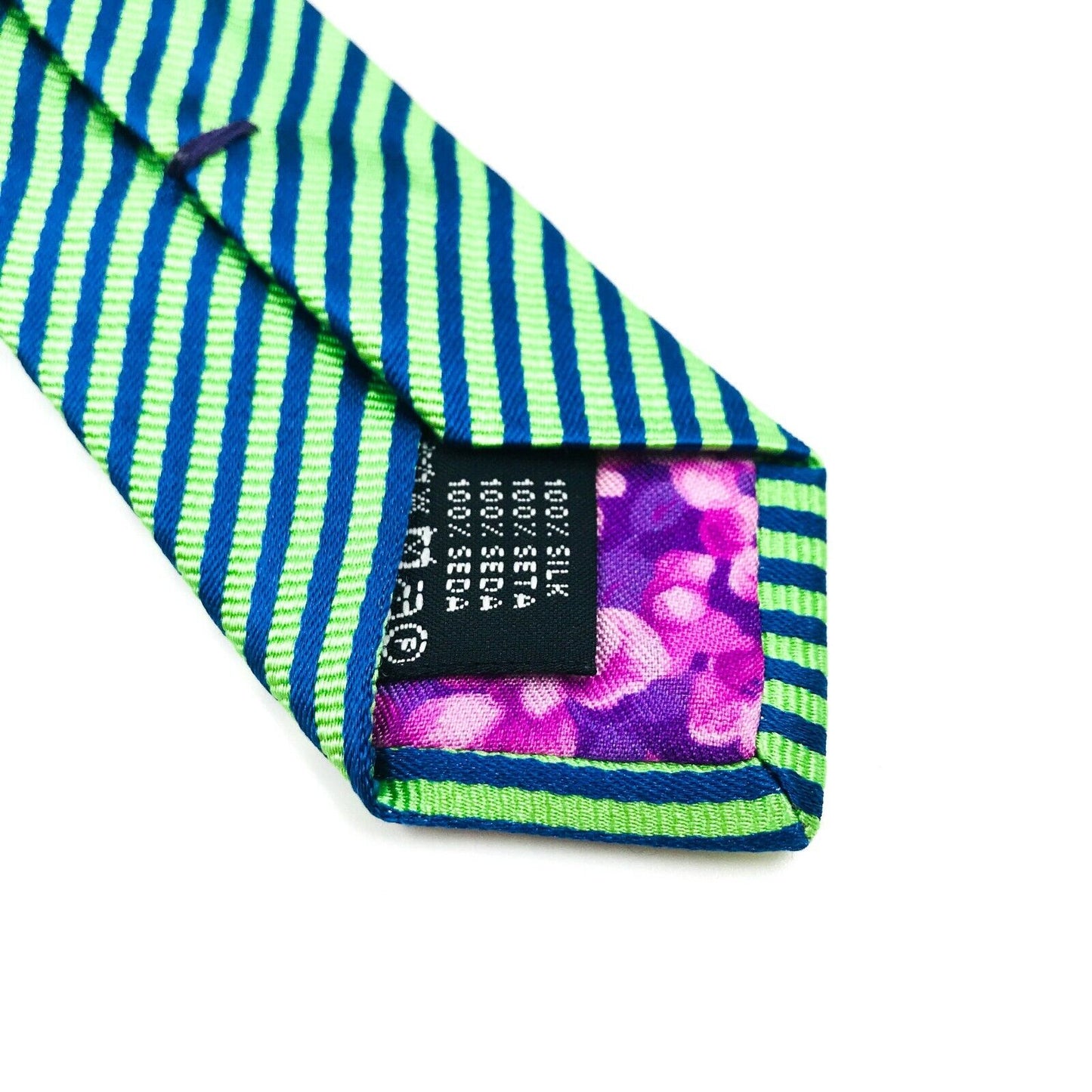 GANT Green Blue Striped 100% Silk Tie Made In Italy