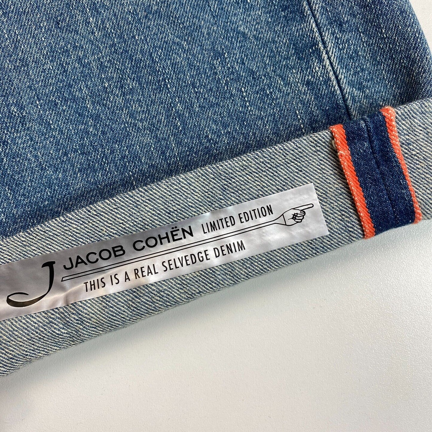 Jacob Cohen Men 620 Limited Blue Selvedge Jeans Size W32 L34 Made In Italy