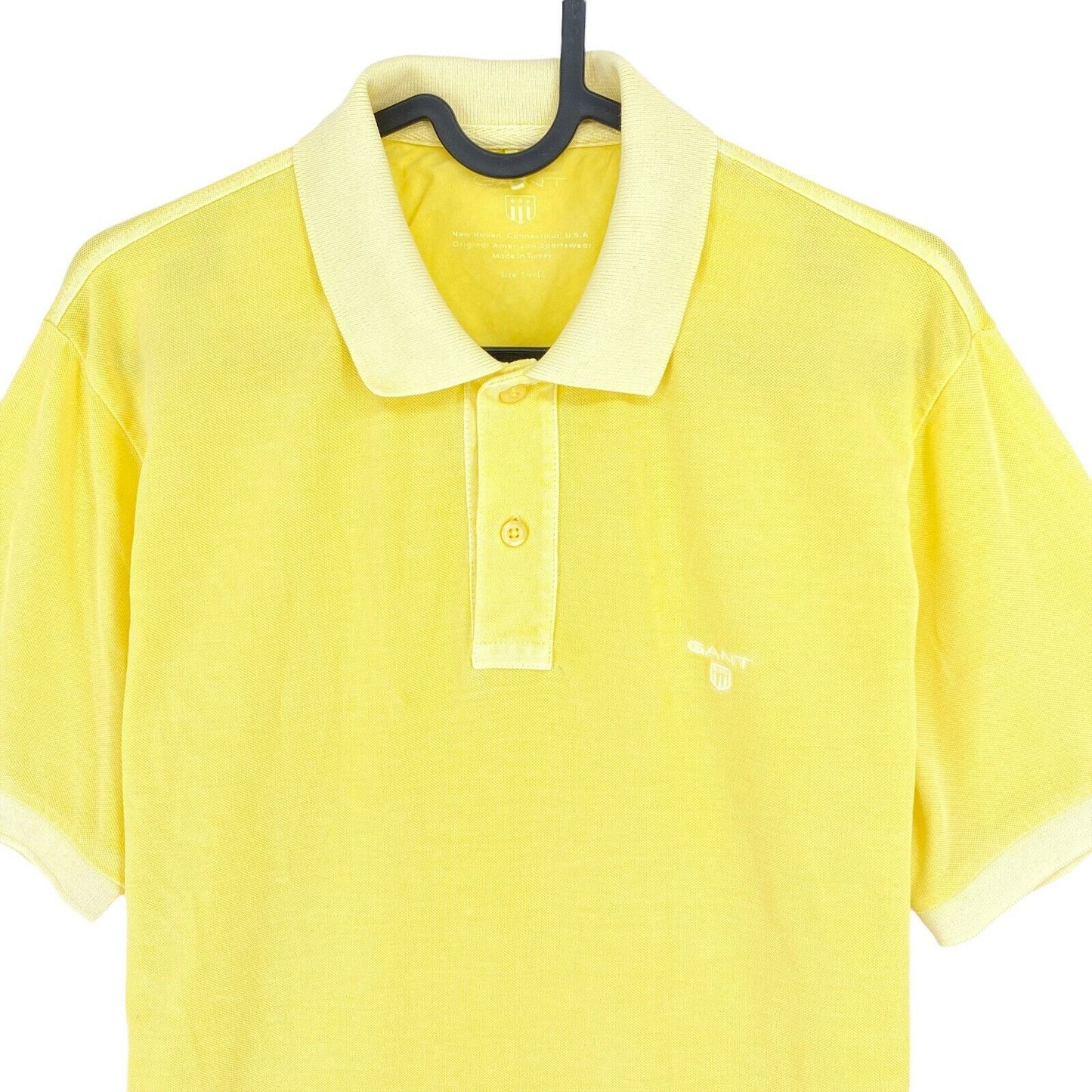 GANT Yellow Sun Faded Pique Rugger Polo Shirt Size S