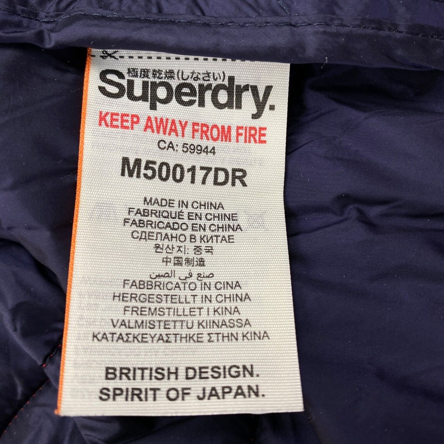 SUPERDRY SPORTSWEAR INTERNATIONAL Orange Hooded Padded Jacket Coat Size M