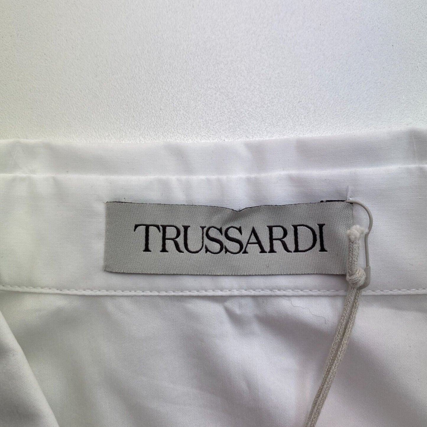 TRUSSARDI White Shirt With a waist string Size 46 EU 42 UK 14 US 12