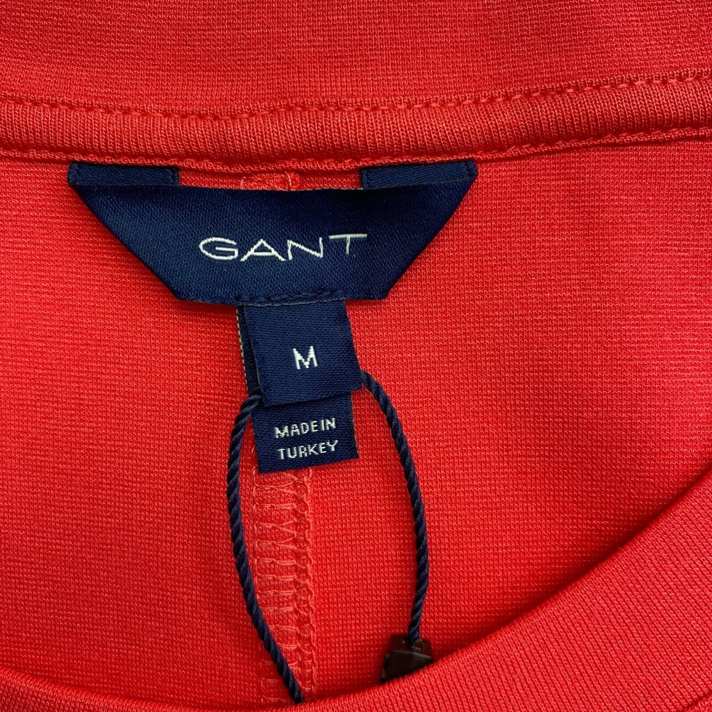 GANT, Rotes Jerseykleid mit Rundhalsausschnitt, A-Linie, Größe M