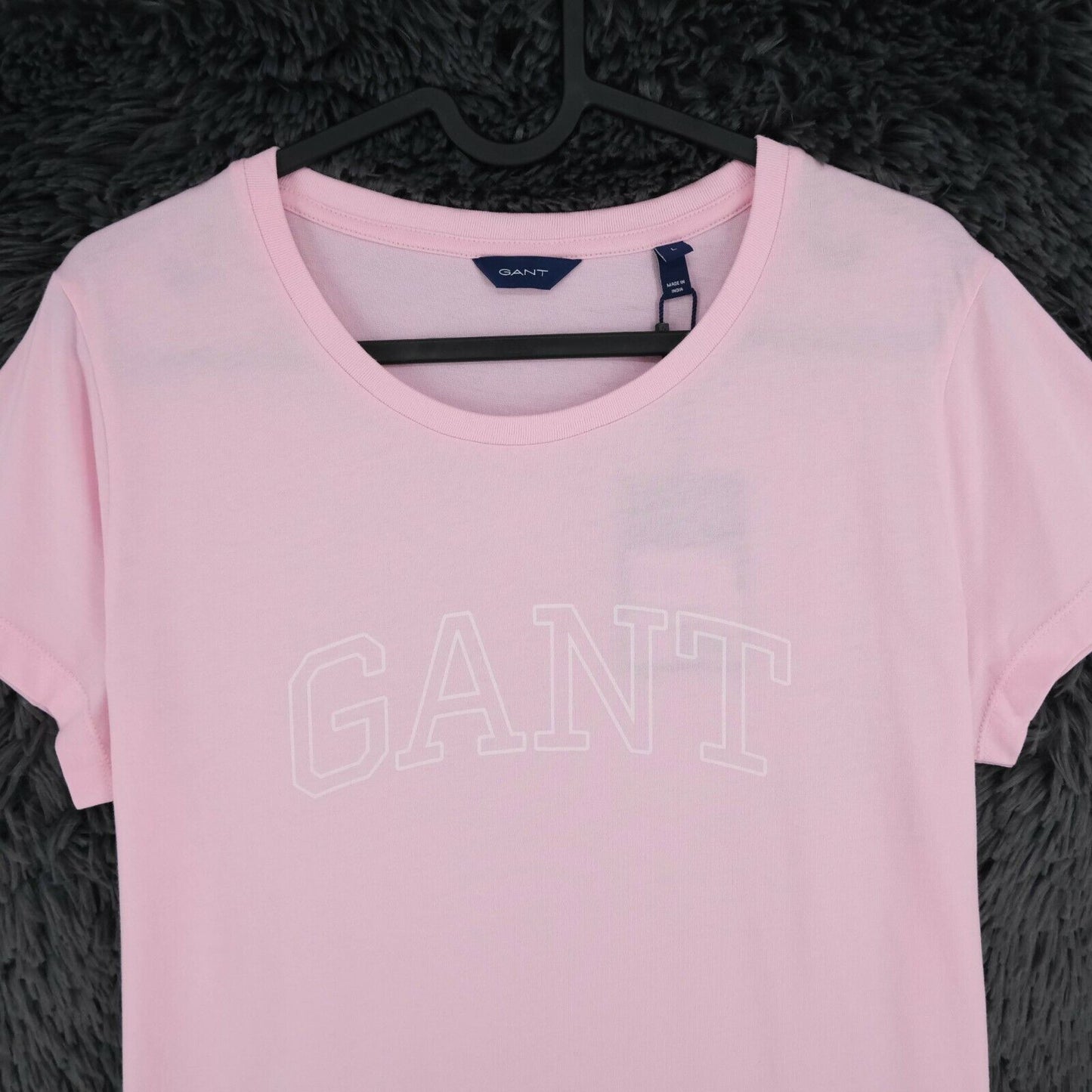 GANT Pink Arch Logo Crew Neck T Shirt Size L