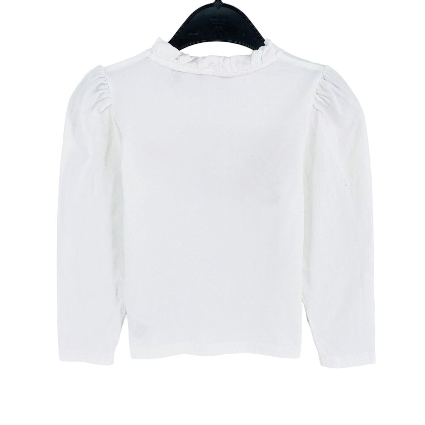 GANT T-shirt blanc à manches longues et col rond pour fille Taille 110/116 cm 5-6 ans