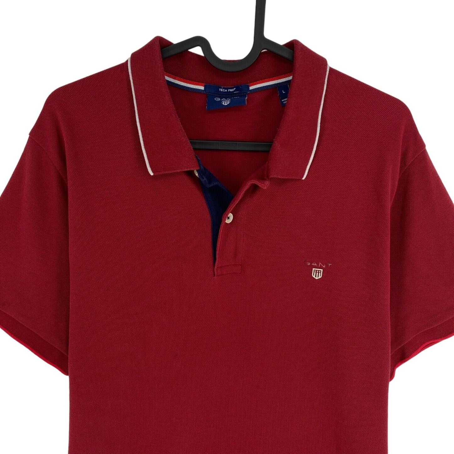 GANT Dark Red Tech Prep Pique Rugger Polo Shirt Size L