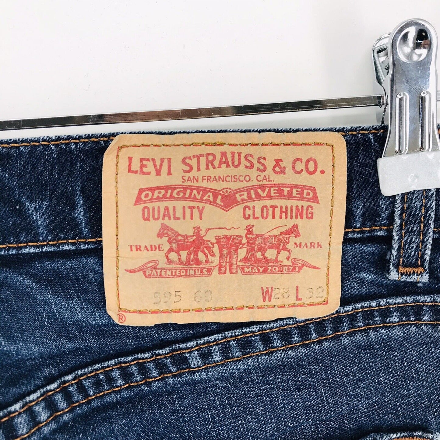 Vintage Levi's Women 595 88 Dark Blue Stretch Slim Fit Jeans W28 L29