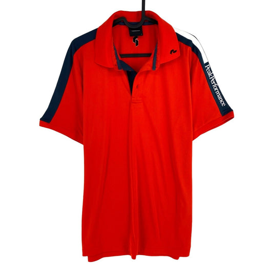 Peak Performance Men Red Player Polo Shirt Size L