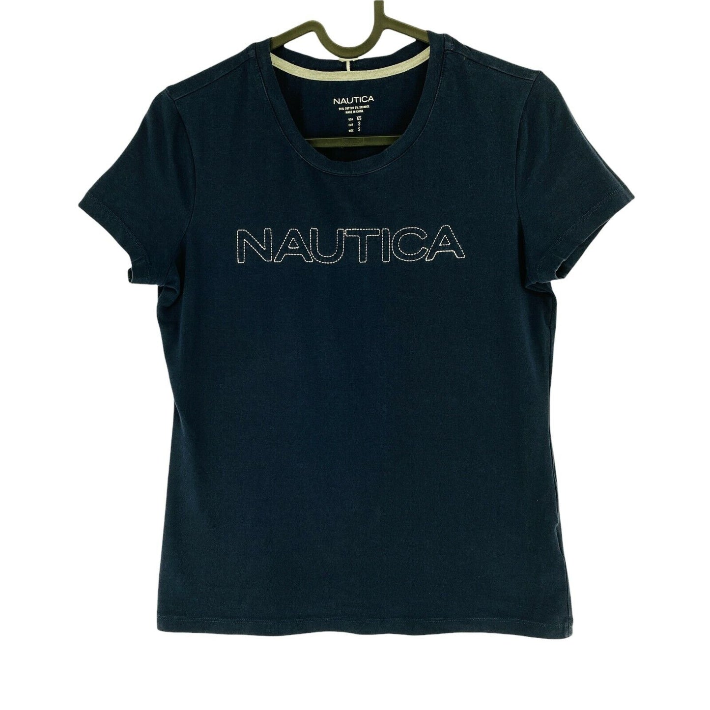 NAUTICA Navy Blue Short Sleeves Crew Neck T Shirt Size S