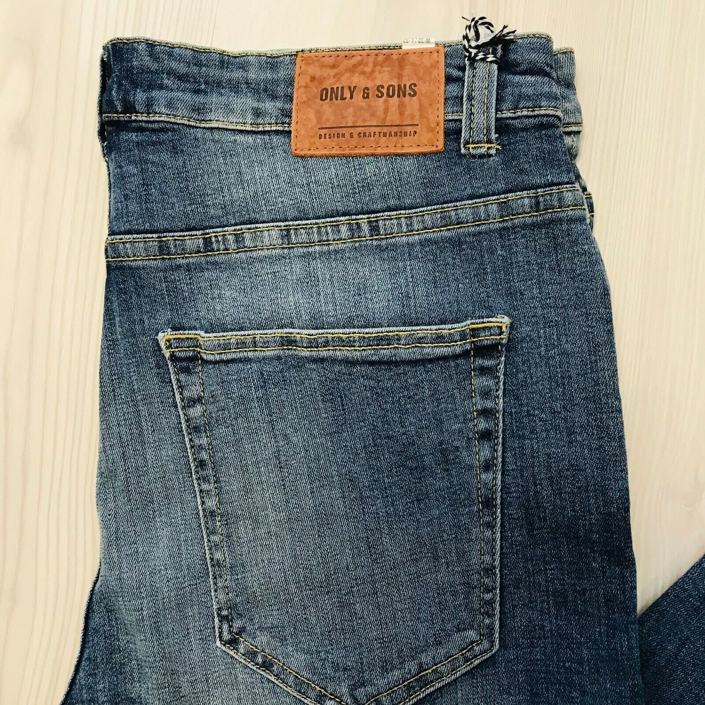 ONLY &amp; SONS Herren Jeans CARROT Fit Slim Fit Blau Zerrissen Größe W32 L32