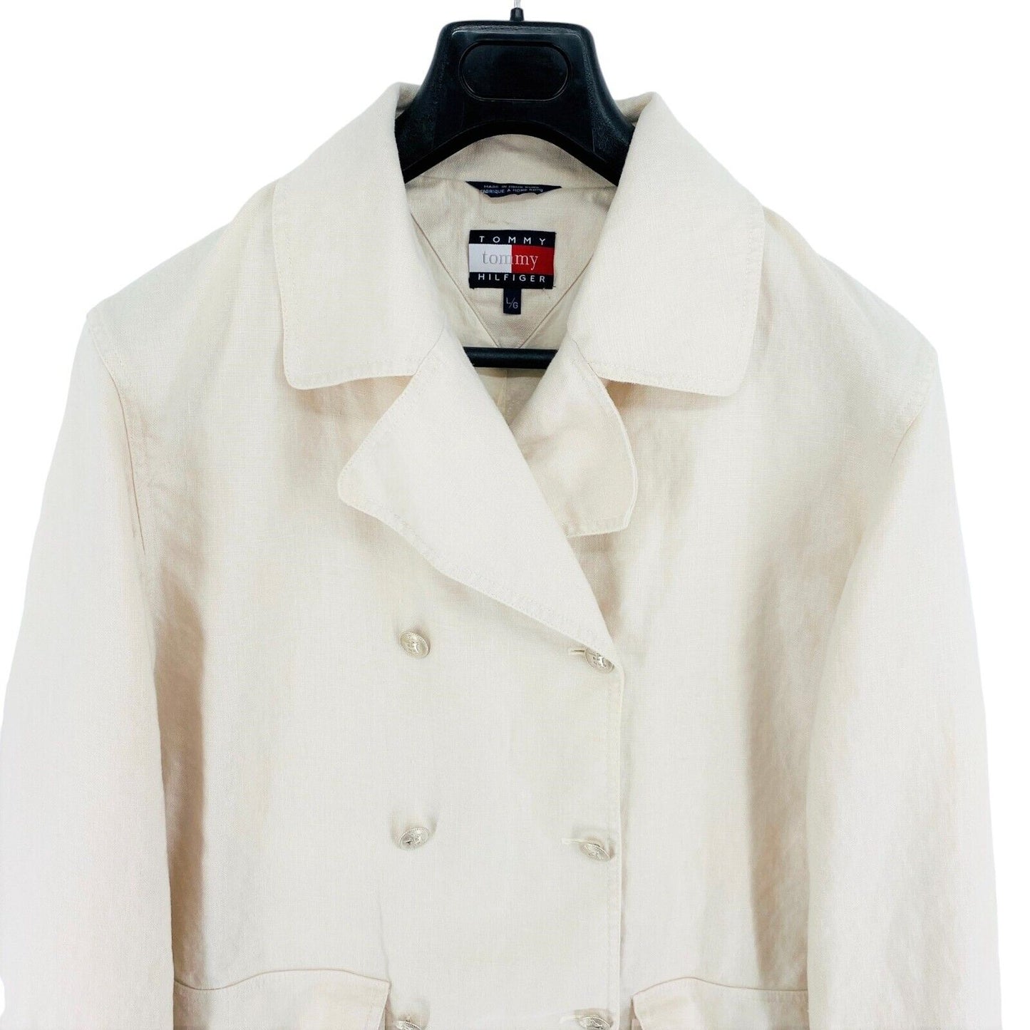 TOMMY HILFIGER Beige Linen Blazer Jacket Size L