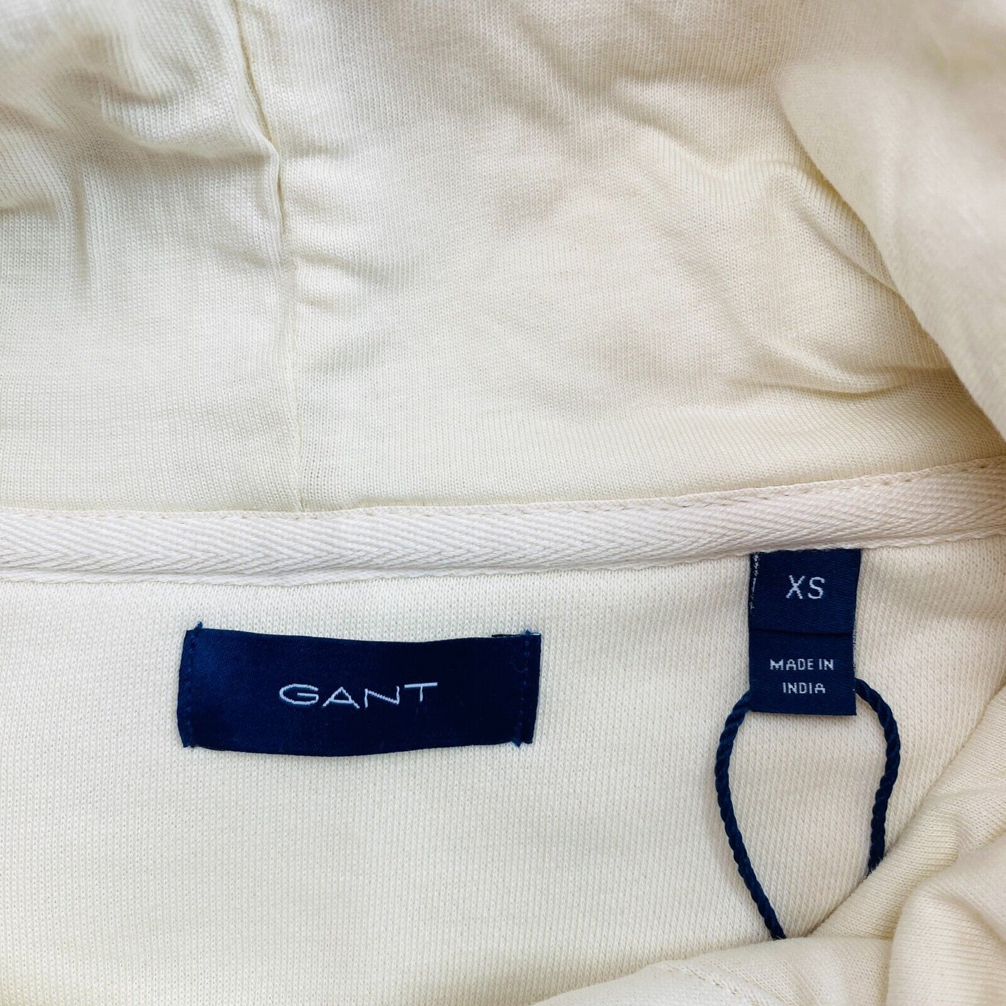 GANT Beige Tonal Logo Hoodie Pullover Sweater Size XS