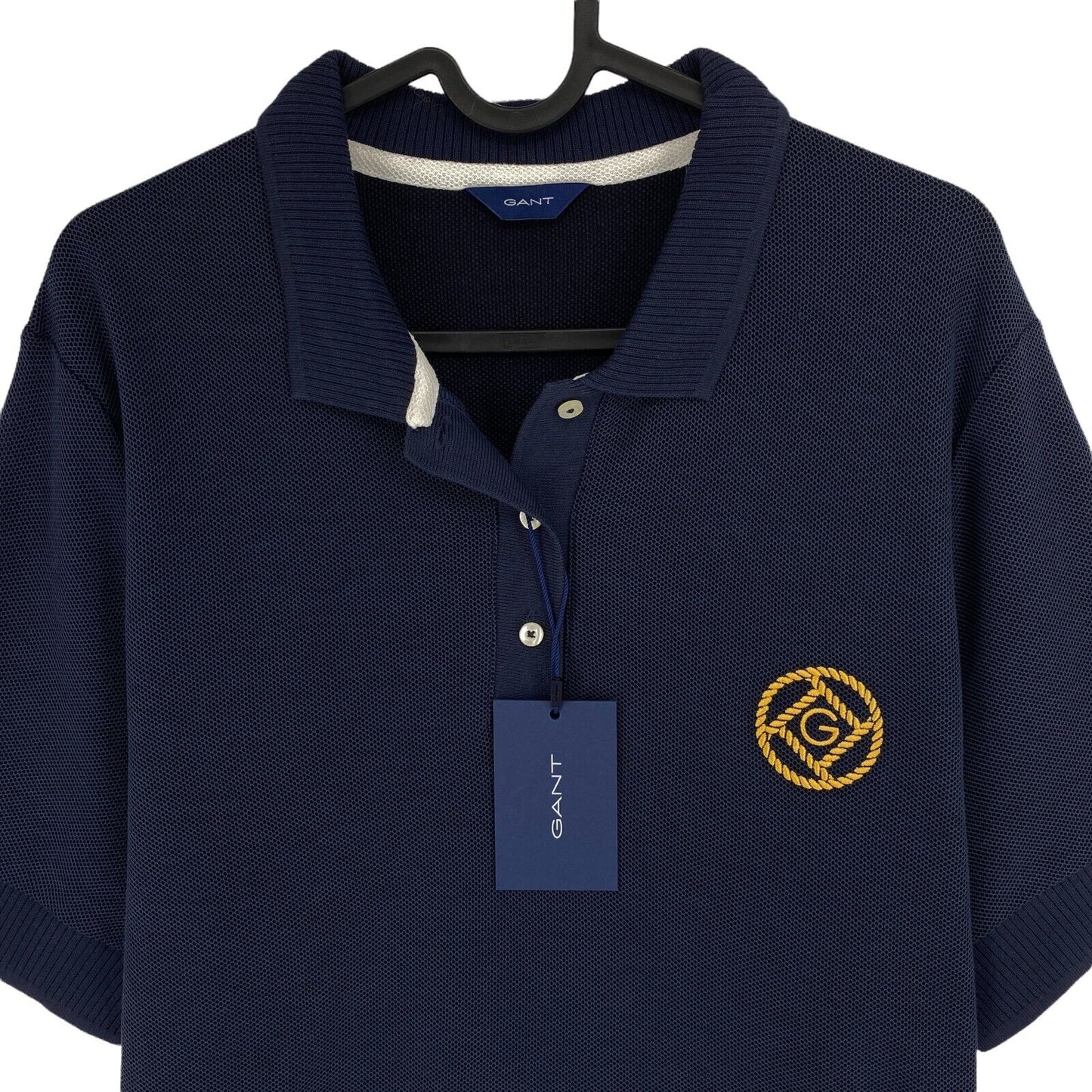 GANT Navy Blue Rope Icon Pique Polo Shirt Size XS L XL