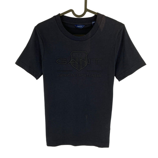 GANT Navy Blue Tonal Archive Shield Crew Neck T Shirt Size XS