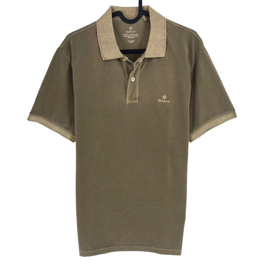 GANT Men Brown Sun Faded Pique Rugger Short Sleeve Polo Shirt Size M