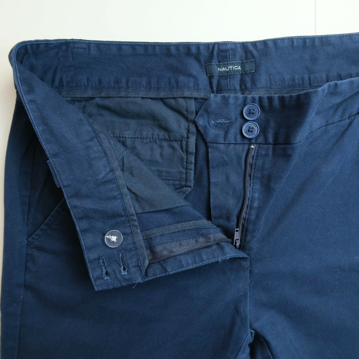 NAUTICA Navy Blue Chino Pants Trousers Size 4 / S