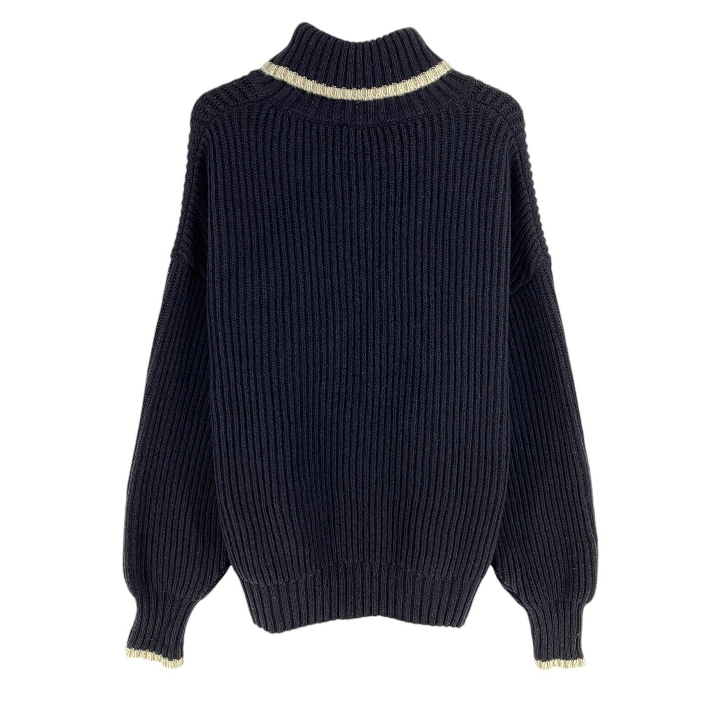 American Vintage Women Navy Blue Wool High Neck Sweater Pullover Size M/L