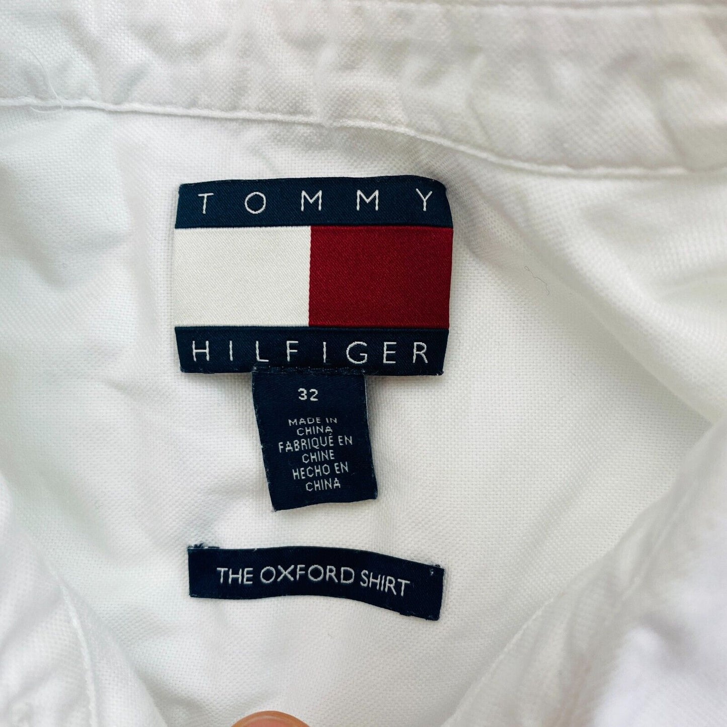 TOMMY HILFIGER White Oversized Oxford Shirt Size EU 32 UK 4 US 0