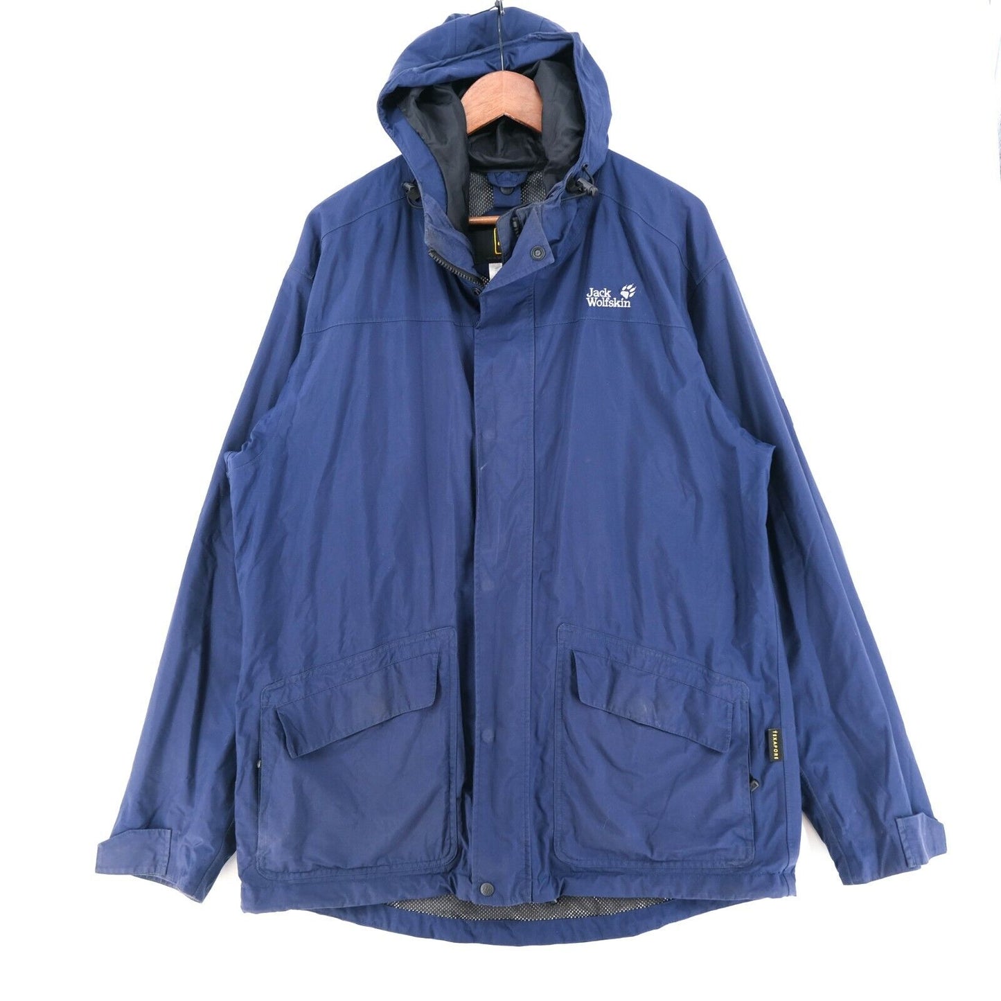 Jack Wolfskin Blue Hooded Texapore Water Resistant Jacket Unisex Size L