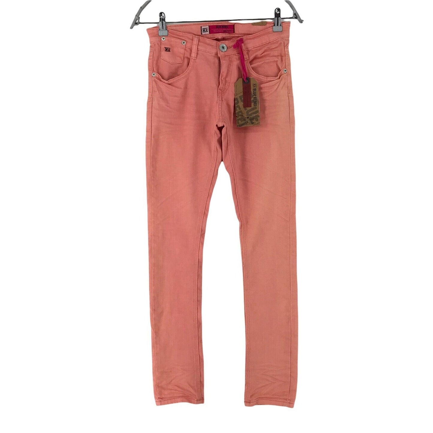 BLUE REBEL Damen Jeans in Super Skinny Fit, Rosa, Größe 14 W26