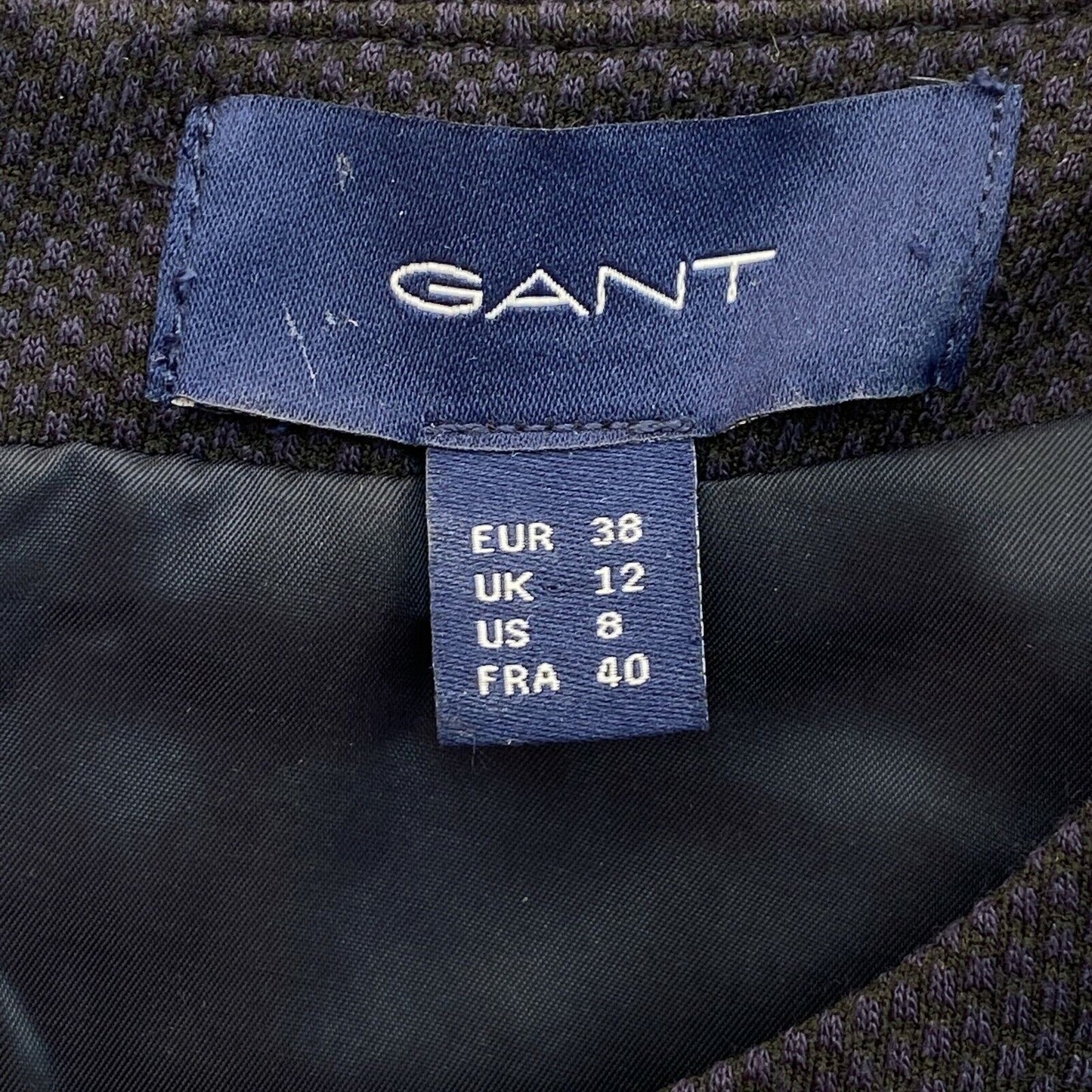 GANT Navy Blue Crew Neck Dress Size EU 38 UK 12 US 8