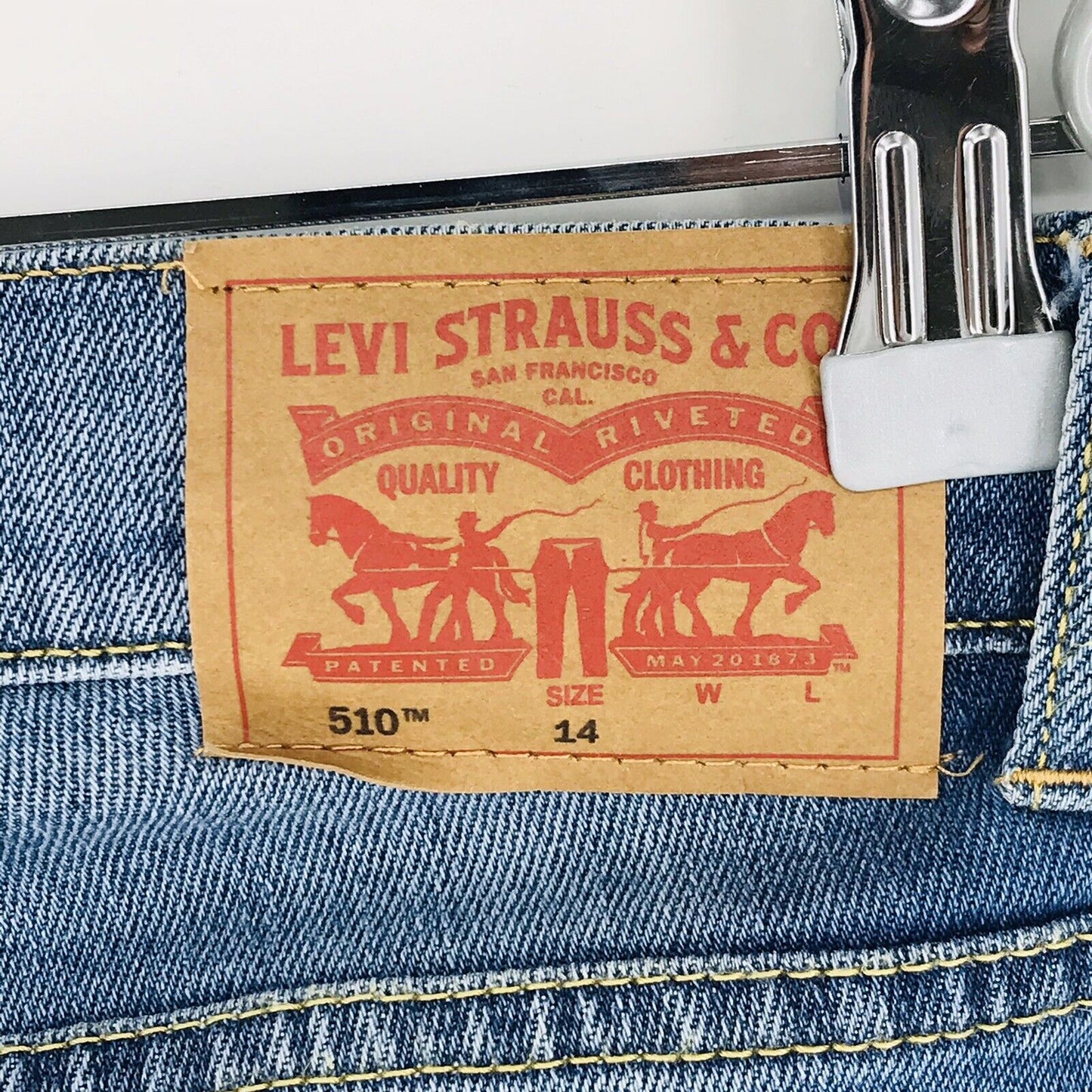 Vintage Levi's 510 Boys Blue Stretch Skinny Fit Jeans 14 / W27 L32