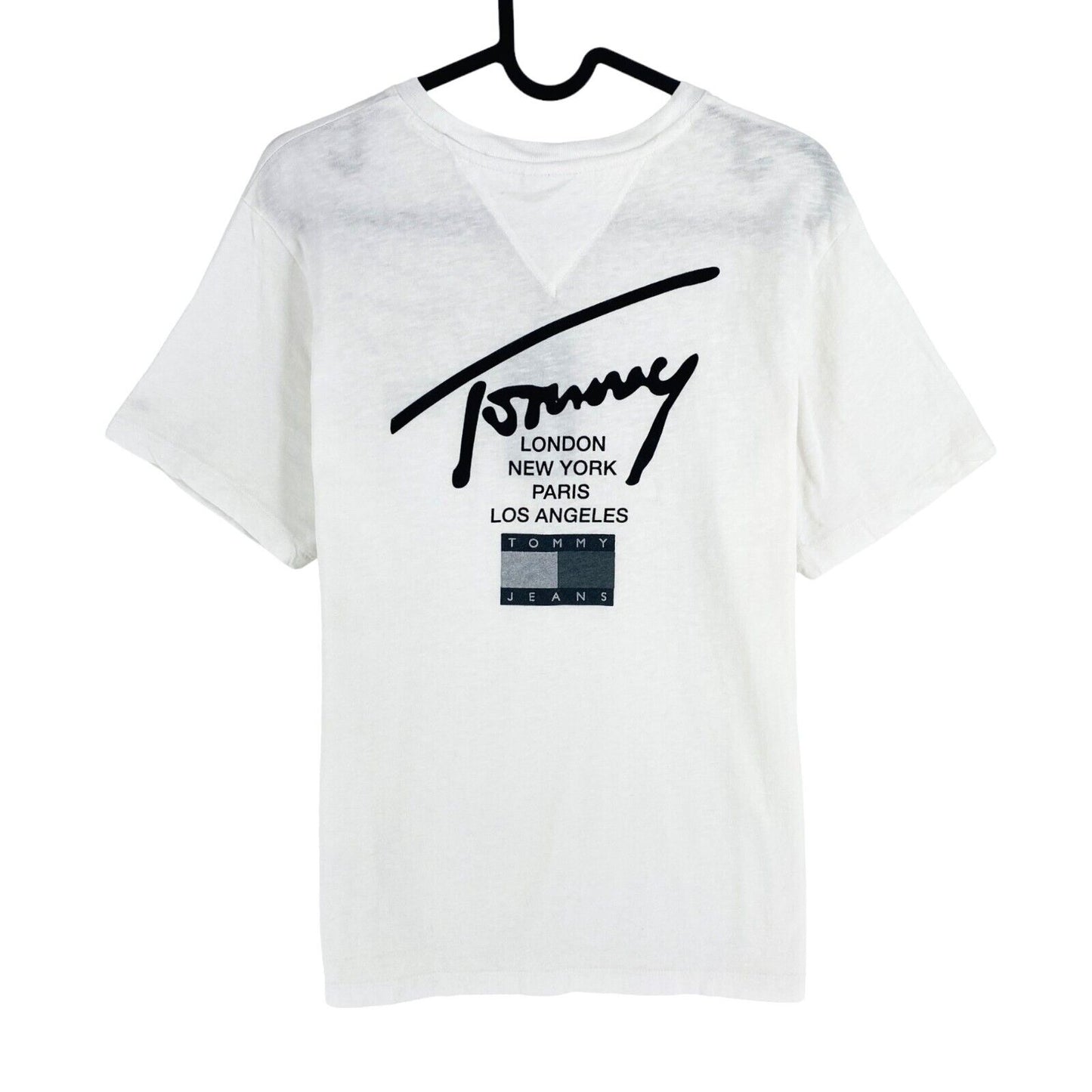 Tommy Hilfiger Women White Relaxed Modern Signatures Crew Neck T Shirt Size S