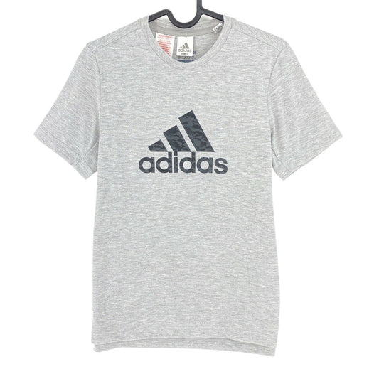 Adidas Climalite Youth Boys Grey Prime Logo Crew Neck T Shirt Size 11 - 12 Years