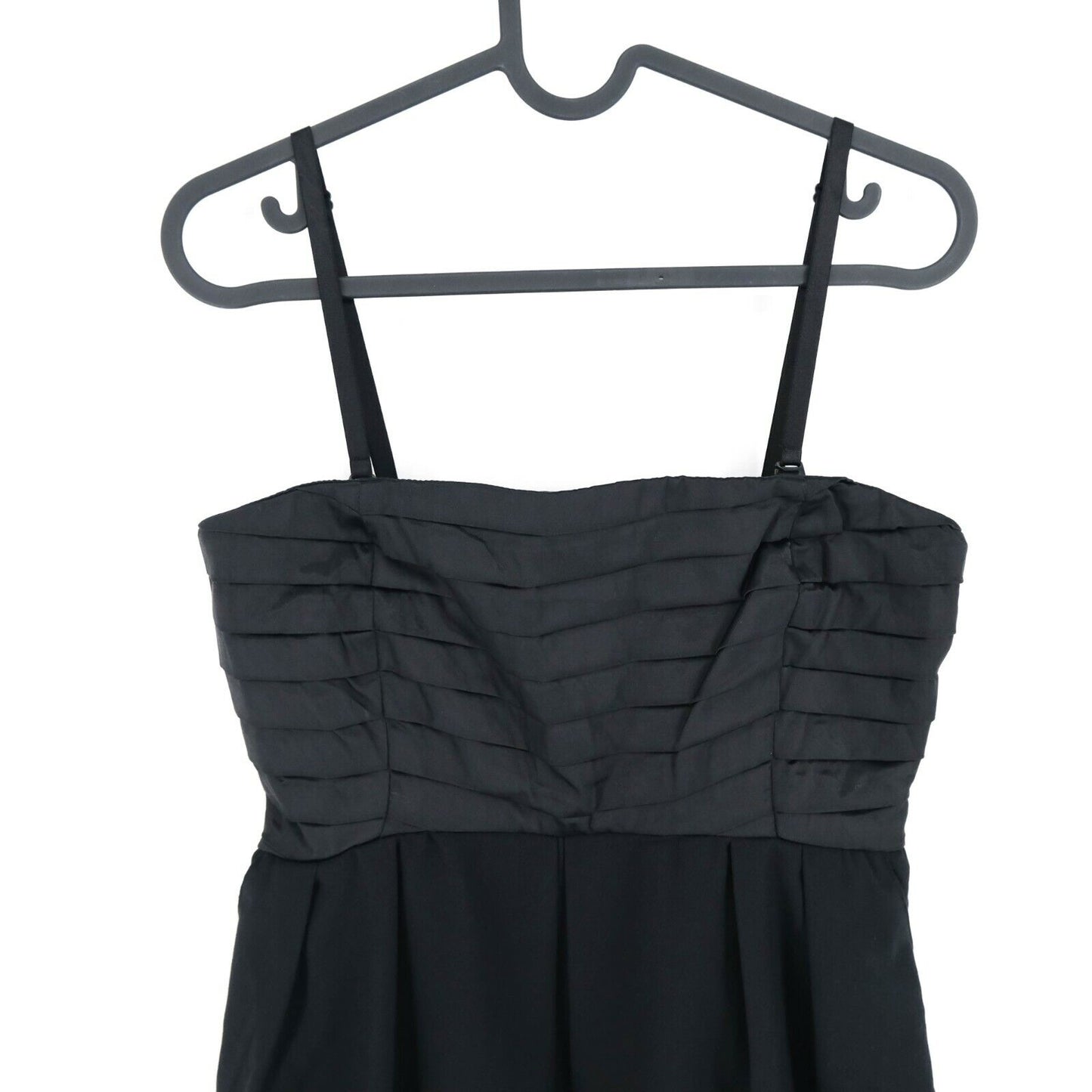 S`NOB Black Sleeveless Square Neck Pleated A Line Dress Size M