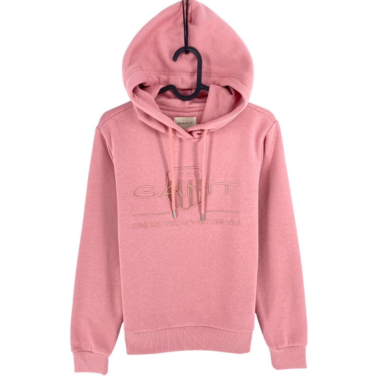 GANT Women Pink Reg Tonal Shield Hoodie Jumper Sweater Size S