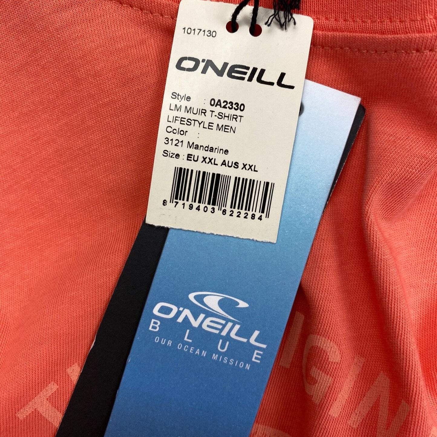 O`NEILL Men Orange Muir Crew Neck T Shirt Size 2XL XXL