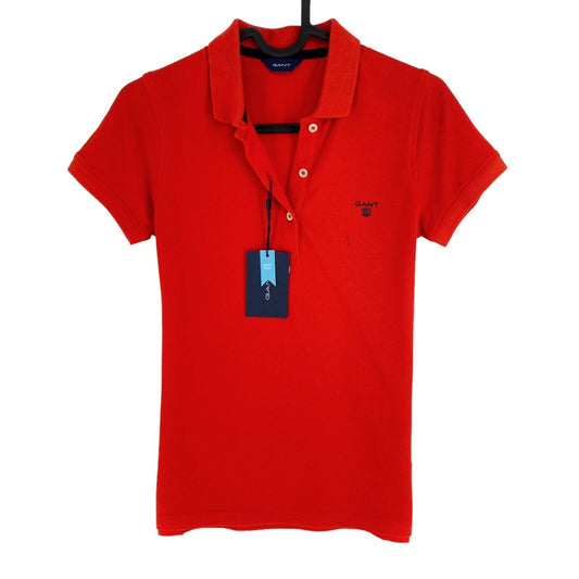 GANT Polo à manches courtes piqué d'été rouge taille XS