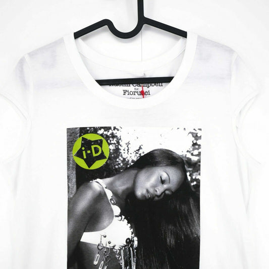 FIORUCCI x Naomi Campbell White Crew Neck Top T Shirt Size S M