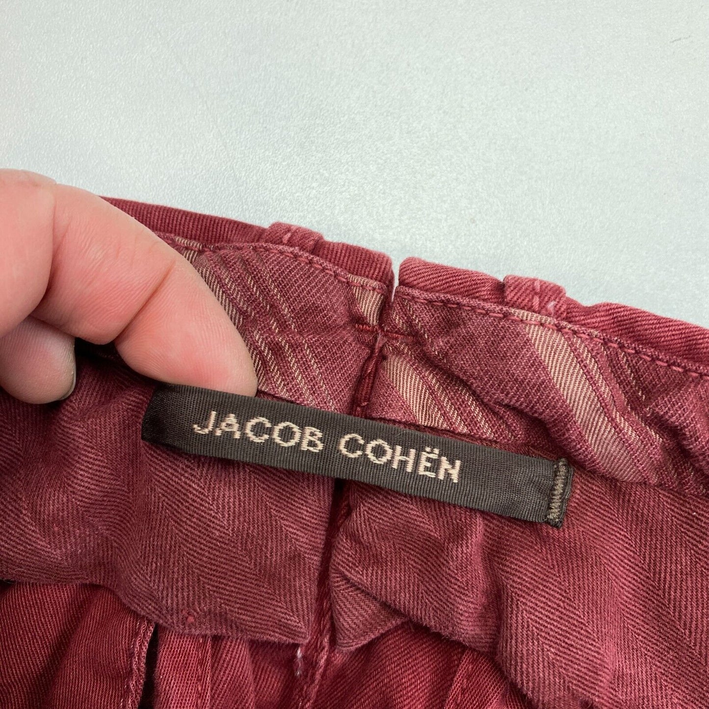 Jacob Cohen Herren 667 C Rote Slim Chinohose Hose Größe W38 L36 Made in Italy