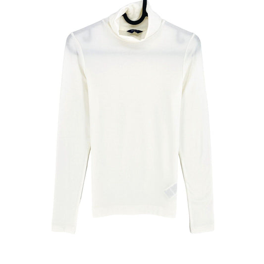 GANT White Jersey Long Sleeves Turtle Neck T Shirt Size XS