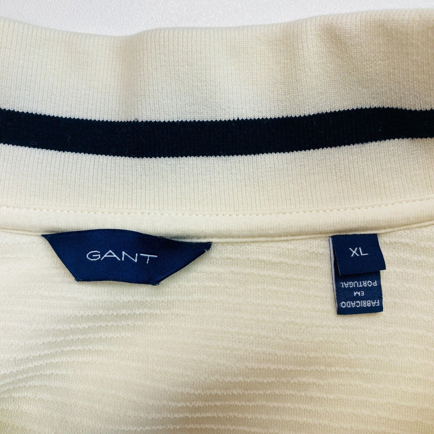 GANT Beige Textured Full Zip Sweater Pullover Size XL