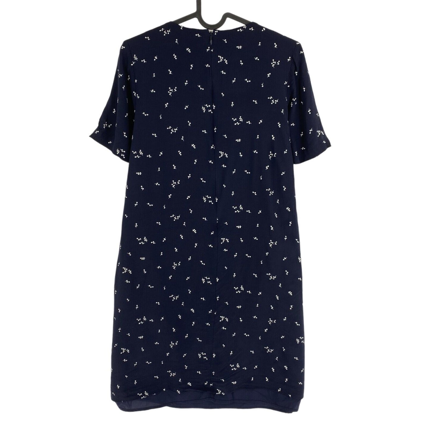 GANT Marineblaues Kleid mit Mini-Blumendruck und kurzen Ärmeln, Größe EU 38 UK 12 US 8