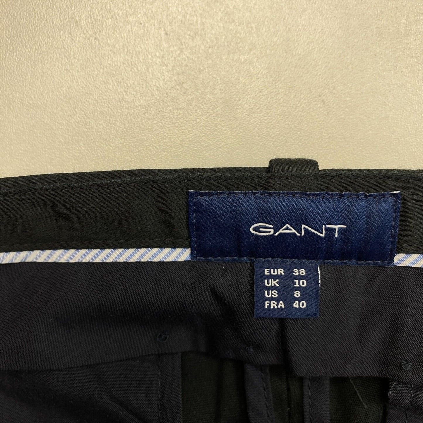 GANT Black Tech Prep Slacks Pants Trousers Size EU 38 UK 10 US 8